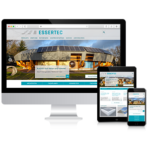 Startseite der Essertec Webseite in responsiver Ansicht