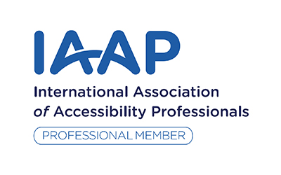 Logo das die Mitgliedschaft im International Association of Accessibility Professionals zeigt.