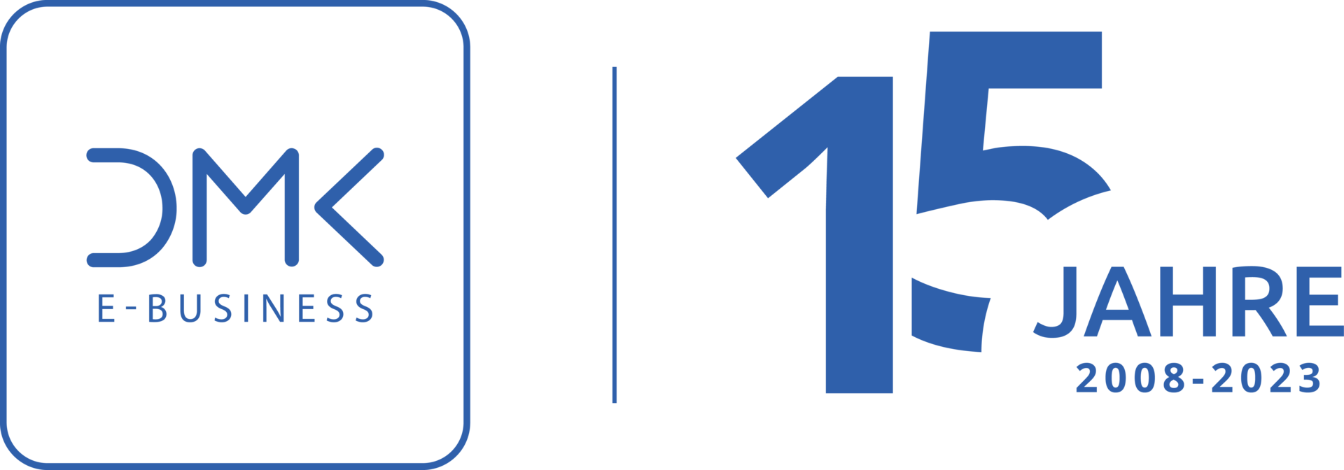 Logo zu 15 Jahren DMK E-BUSINESS